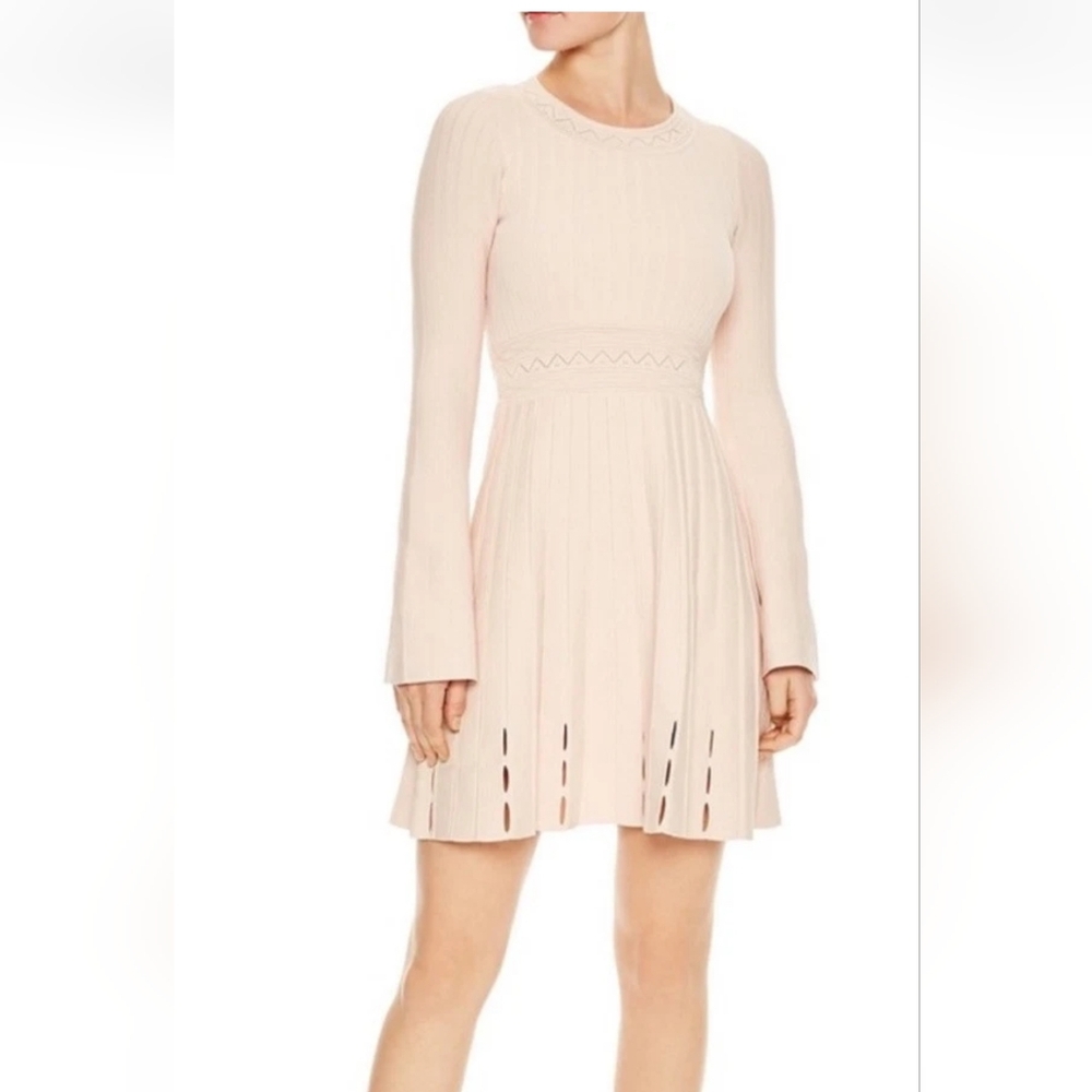 Sandro Blush Long Sleeve Dress